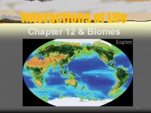 Interactions of Life Chapter 12 Biomes 1 Section
