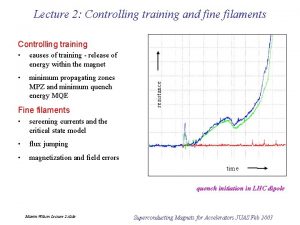 Lecture 2 Controlling training and fine filaments causes