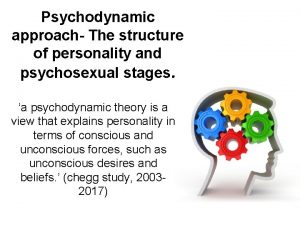 Psychodynamic approach The structure of personality and psychosexual