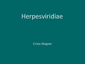 Herpesviridiae Crista Wagner Herpesviridae Taxonomy Baltimore FAMILY I