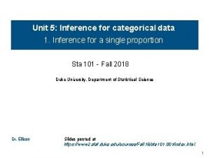 Unit 5 Inference for categorical data 1 Inference