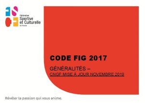 CODE FIG 2017 GNRALITS CNGF MISE JOUR NOVEMBRE