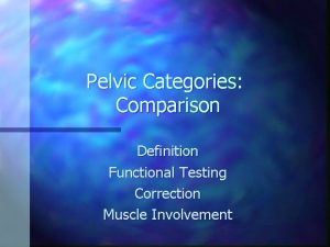 Pelvic Categories Comparison Definition Functional Testing Correction Muscle