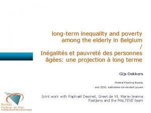 longterm inequality and poverty among the elderly in