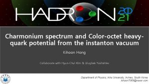 Charmonium spectrum and Coloroctet heavyquark potential from the
