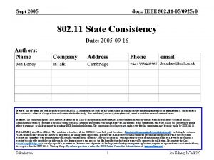 Sept 2005 doc IEEE 802 11 050925 r