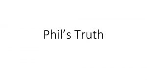 Phils Truth Synopsis The film opens with Shadrach