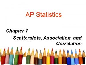 AP Statistics Chapter 7 Scatterplots Association and Correlation