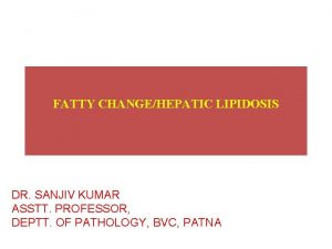 FATTY CHANGEHEPATIC LIPIDOSIS DR SANJIV KUMAR ASSTT PROFESSOR