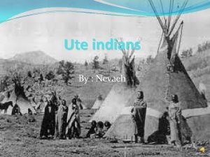 Ute indians By Nevaeh Table of Contents Tribe