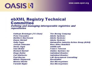 www oasisopen org eb XML Registry Technical Committee