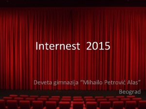 Internest 2015 Deveta gimnazija Mihailo Petrovi Alas Beograd
