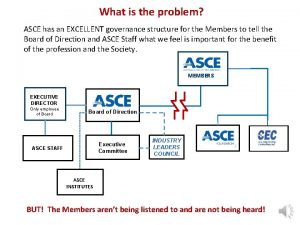 What is the problem ASCE has an EXCELLENT
