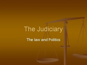 The Judiciary The law and Politics Lesson objective