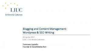Blogging and Content Management Wordpress SEO Writing 26