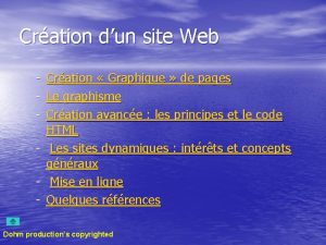 Cration dun site Web Cration Graphique de pages