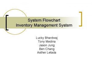 System Flowchart Inventory Management System Lucky Bhardwaj Tony