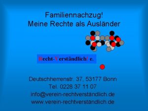 Familiennachzug Meine Rechte als Auslnder RechtVerstndlich e Deutschherrenstr