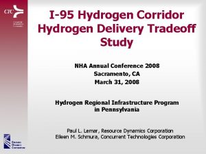 I95 Hydrogen Corridor Hydrogen Delivery Tradeoff Study NHA I95 Hydrogen Corridor Hydrogen Delivery Tradeoff Study NHA