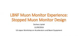 LBNF Muon Monitor Experience Stopped Muon Monitor Design