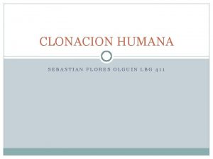 CLONACION HUMANA SEBASTIAN FLORES OLGUIN LBG 411 INTRODUCCIN