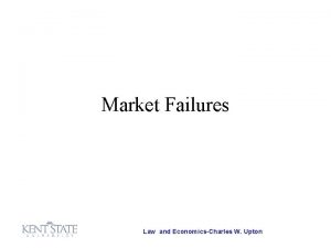 Market Failures Law and EconomicsCharles W Upton The