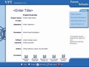 Enter Title Project Overview Project Theme Enter Project