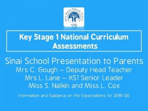 Key Stage 1 National Curriculum Assessments Sinai School