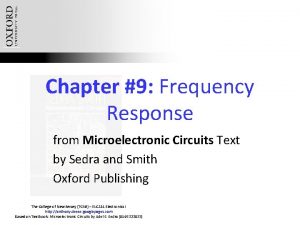 Chapter 9 Frequency Response from Microelectronic Circuits Text