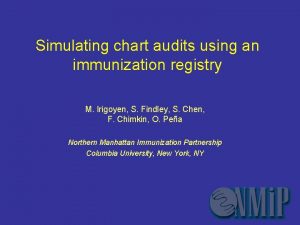 Simulating chart audits using an immunization registry M