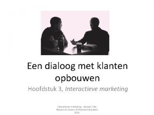 Een dialoog met klanten opbouwen Hoofdstuk 3 Interactieve