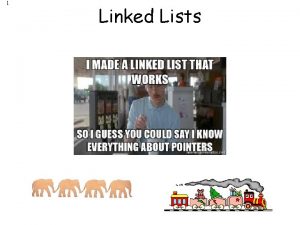1 Linked Lists Linked Lists Why should you