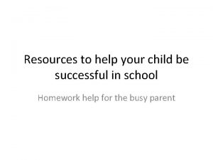 Resources to help your child be successful in