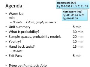 Agenda Homework AP Pg 293 298 1 3