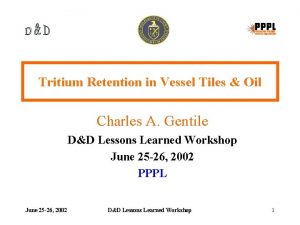 Tritium Retention in Vessel Tiles Oil Charles A