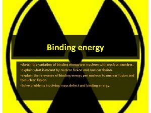 Binding energy sketch the variation of binding energy