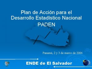 Plan de Accin para el Desarrollo Estadstico Nacional