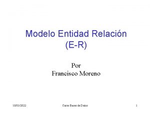 Modelo Entidad Relacin ER Por Francisco Moreno 10012022