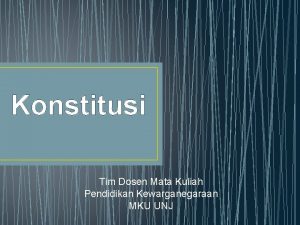 Konstitusi Tim Dosen Mata Kuliah Pendidikan Kewarganegaraan MKU