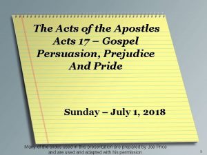 The Acts of the Apostles Acts 17 Gospel