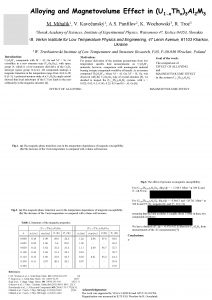 Alloying and Magnetovolume Effect in U 1 x Alloying and Magnetovolume Effect in U 1 x