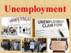 Unemployment Three Types of Unemployment Frictional temporary transitional