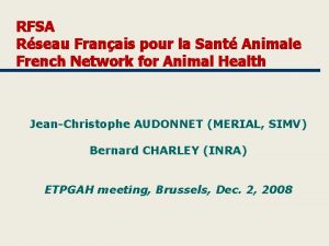 RFSA Rseau Franais pour la Sant Animale French