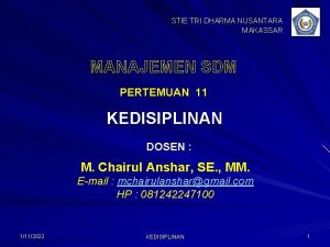 STIE TRI DHARMA NUSANTARA MAKASSAR MANAJEMEN SDM PERTEMUAN