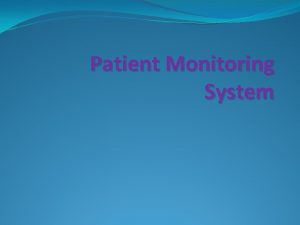 Patient Monitoring System In Patient Monitoring System electronics