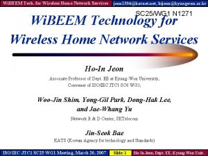 Wi BEEM Tech for Wireless Home Network Services