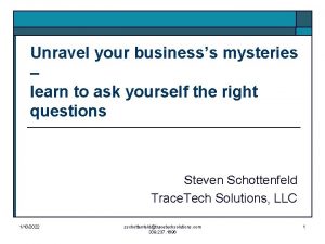 Unravel your businesss mysteries learn to ask yourself