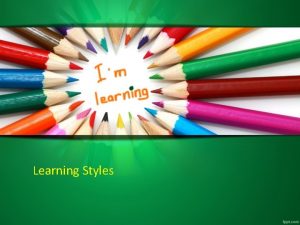 Learning Styles Aims Identify the three learning styles