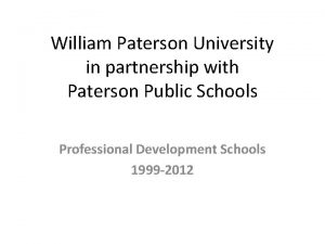 William Paterson University in partnership with Paterson Public