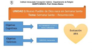 Instituto Inmaculada Concepcin Valdivia Departamento de Religin QUINTO